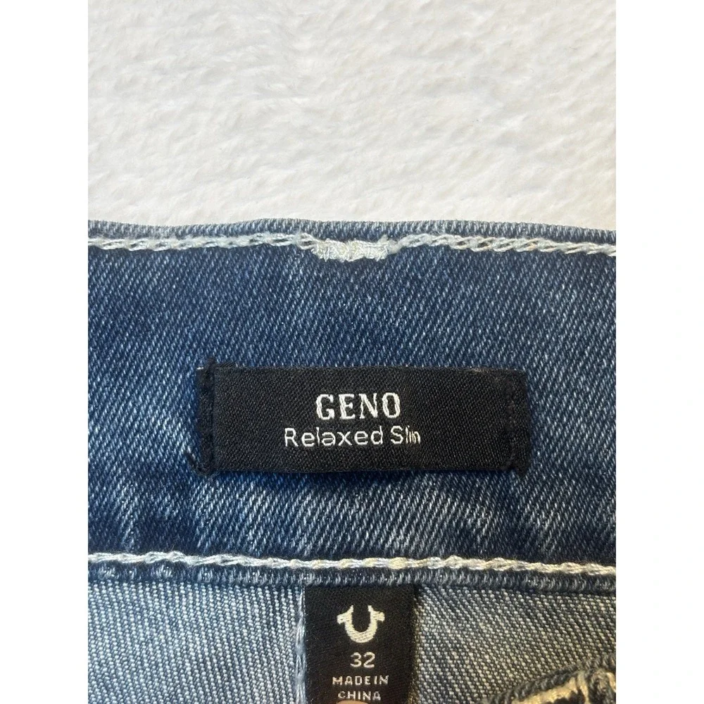 NWT‎ True Religion Geno Relaxed Slim Fit  Denim Jeans 32x29 Men's Blue